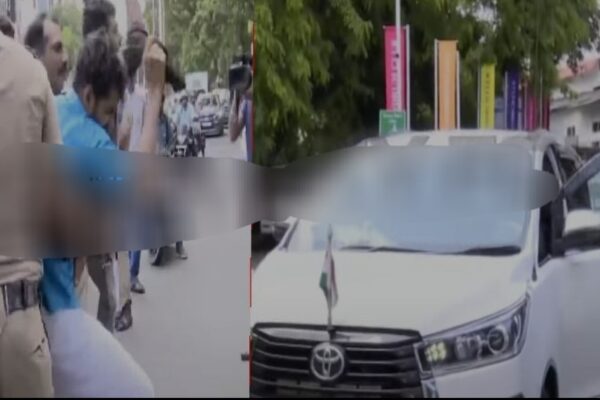 മന്ത്രി വി.ശിവന്കുട്ടിക്ക് നേരെ എബിവിപിയുടെ കരിങ്കൊടി പ്രതിഷേധം
